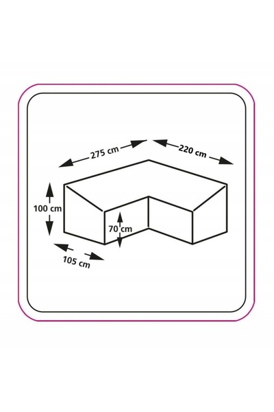 NO BRAND Husă pentru mobilier de grădină în formă de L, stânga, 275x220x105xh...