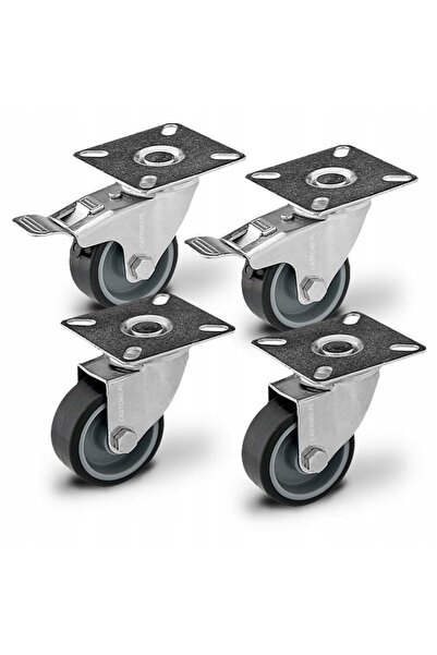 NO BRAND RRIUTO Rotile pentru mobilier 50mm set 8 bucăți frână rotativă de ca...
