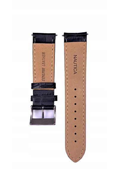 Nautica Curea de ceas din piele neagră A29504 22 mm crocodil