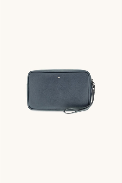 PAUL&SHARK Men's Short Strap Blue Handbag with Zippered Front Compartment and...