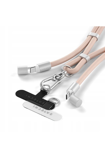 Satechi Cablu tip șnur 2 în 1 USB-C OntheGo, Roz