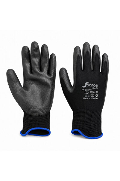Lunaev 10 Pieces No 10 XL Black - Blue Nitrile Work Gloves