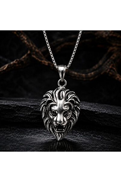 voyageaccessory Stainless Steel Power Symbol King Lion Necklace