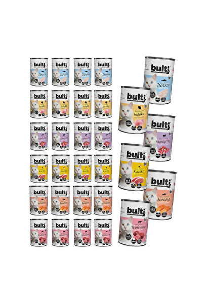 Bulti Hrană umedă completă pentru pisici, arome asortate, cutie 24x400g