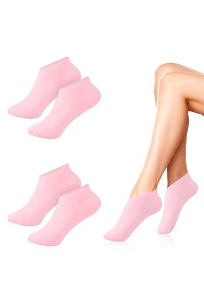 Choice 2 Pairs-Pink 2 Pairs Of Moisturizing Silicone Foot Socks - Specially D...