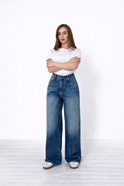 SEREMONİ BUTİK Blue Wide Leg Jeans
