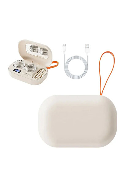 Choice Beige Portable Rechargeable Ultrasonic Contact Lens Cleaner Machine Fo...