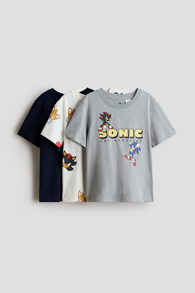 H&M 3'lü Baskılı Tişört