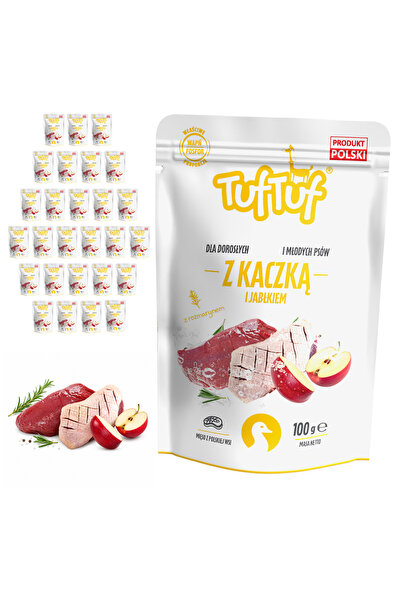 Tuf Tuf TufTuf hrană umedă completă pentru câini cu Rață și Măr, Pate, plicul...
