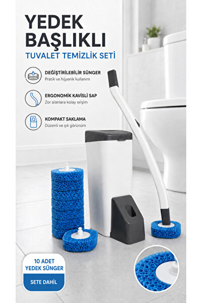 Hagen Toilet Cleaning Set Toilet Brush with Replaceable Head, Ergonomic Handl...