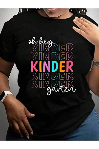 21JNRY تي شيرت نسائي مطبوع عليه عبارة "Oh Hey Kindergarten Teacher Women Stud...