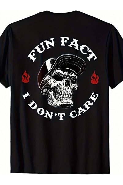 23ERVA تي شيرت Skeleton Fun Bones بتصميم 'I Don't Care Quote' للرجال والنساء،...