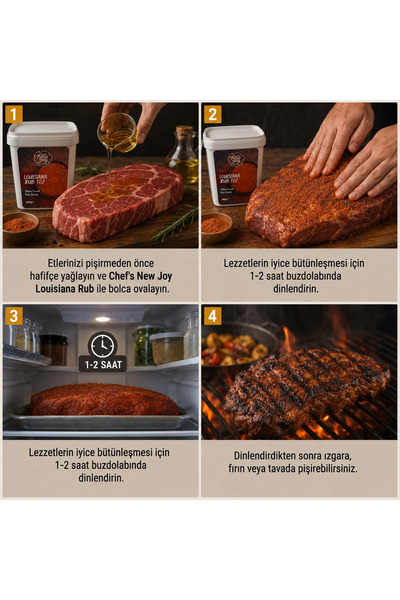 chef's new joy professional Louisiana Rub 1000g Baharat Karışımı Gurme Lezzet