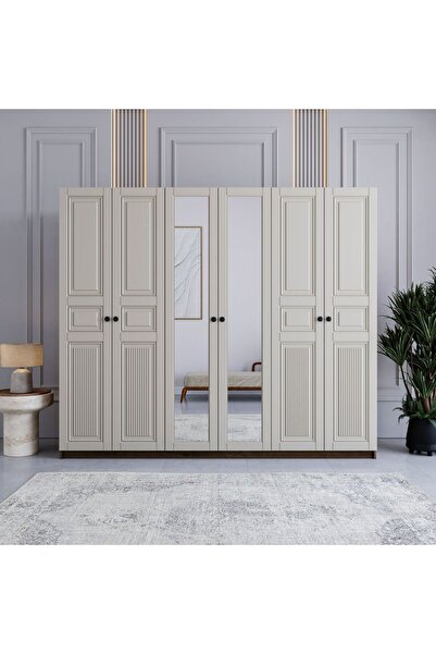 miracool Terra 6 Kapılı Dolap / Tamamı MDF / Modern Tasarım / 6 Kapaklı Gardırop