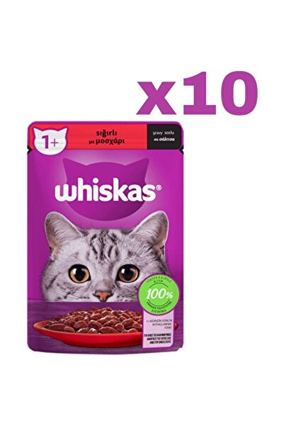 Whiskas Sığır Etli Kedi Yaş Mama 10 Adet (1 x 85 gr)