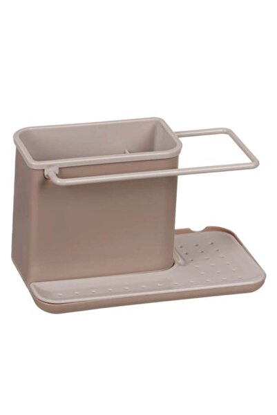 AAA Organizator multifuncțional din plastic pentru chiuvetă, bej, 20.8x11x13cm