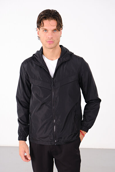 S&M CLOTHİNG New Season Men's Hooded Waterproof Seasonal Raincoat