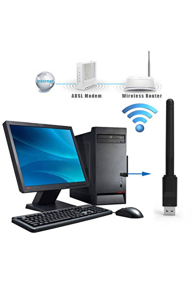 wiks 300Mbps USB WiFi Adaptörü 2.4GHz Kablosuz Ağ Alıcısı USB 2.0 Tak Çalıştır