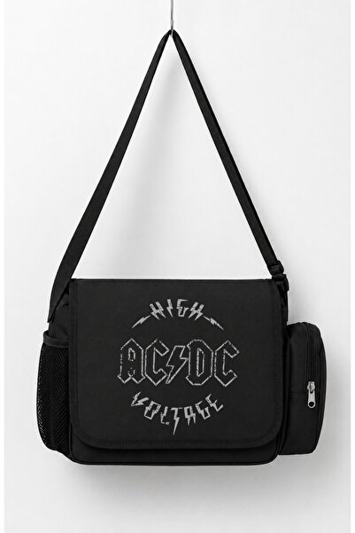 Fuddy Moda Unisex Rock Band Ac Dc High Voltage Printed Messenger Bag