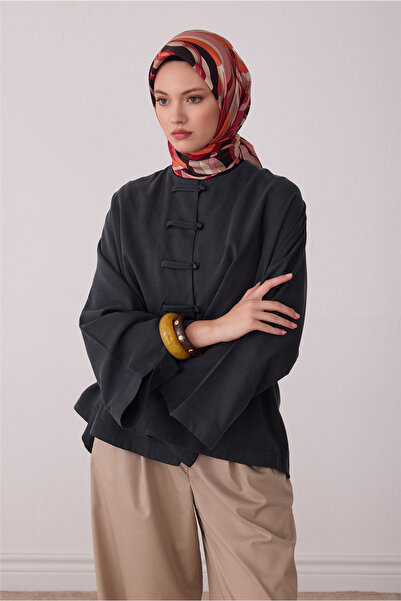 Belli Eșarfă din mătase twill 100% cu model abstract roz 4414-32