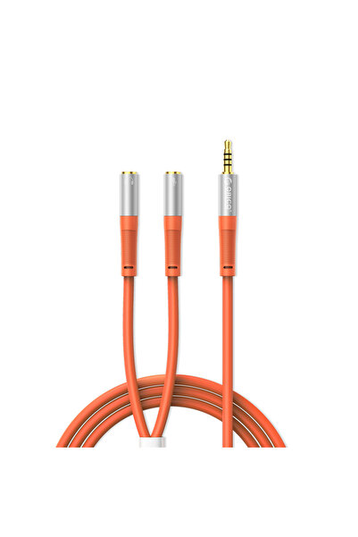 Orico Cablu splitter audio AX2-10, 3.5mm tată la 2x mamă, 1m, Portocaliu