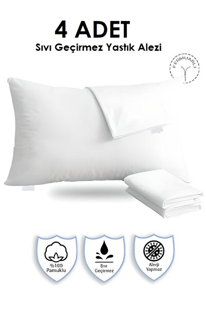 İz Home 4 Pieces of Waterproof Pillow Mattress Set |   Cotton Zippered Water/...