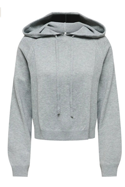 ONLY Women's Onlgigi Ls Short Gray Sweatshirt - 15374935