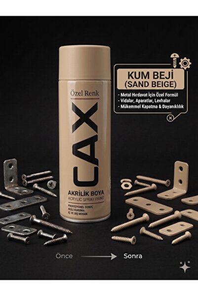 caxcolors CAX Akrilik Sprey Boya 400ml - Metal Hırdavat Vida Bağlantı Aparatı...