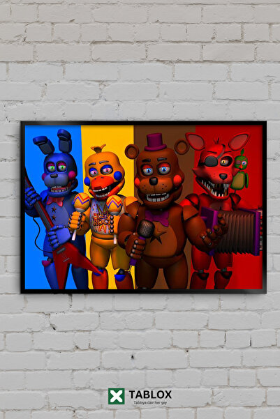 TABLOX Five Nights at Freddys Fnaf Animatronic Game Horror Framed Decorative ...