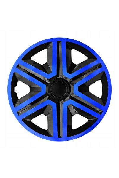 NO BRAND 4x Capace de roată auto universale, bicolor albastru-negru, de 14 inch