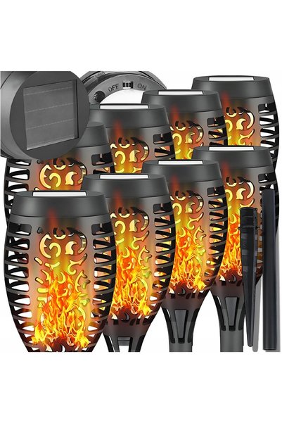 NO BRAND 8x LAMPĂ DE GRĂDINĂ SOLARĂ DE EXTERIOR CU ȚEAVĂ, LANTERNĂ LED CU EFE...
