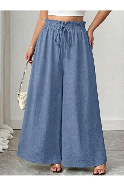 tuzu moda BÜYÜK BEDEN AYROBİN BEL LASTİK PANTOLON