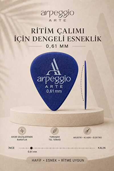 arpeggio ARTE 0.61mm 9 Pieces Guitar Pick Set |   Matte Surface Guitar Pick Set |   Abs Material Guitar Pen Set