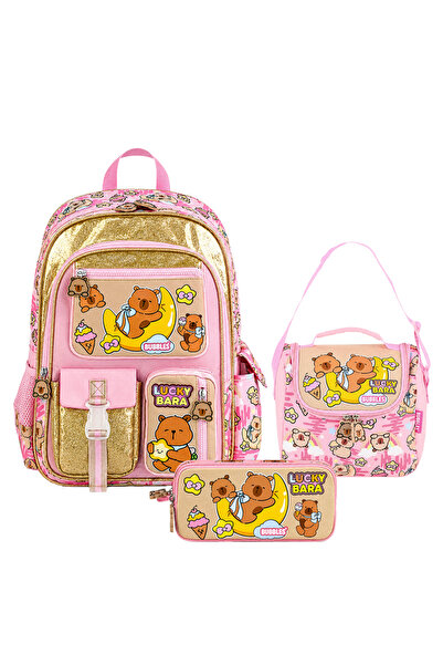Bubbless MU-6741 Luckybaar İlkokul Çantası 3'lü Set (Sırt+Beslenme+Kalem Çant...