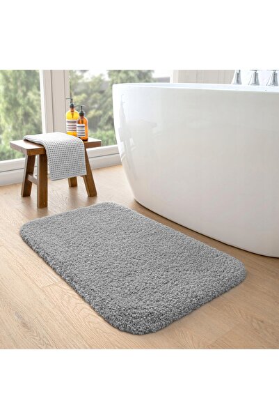 NO BRAND Covoraș de baie din microfibră antiderapant 40x60 cm Gri