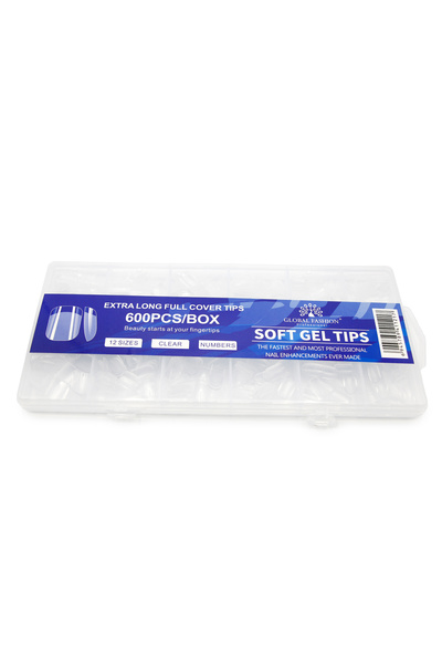 global fashion Set 2 x Set tipsuri din gel 600buc, forma patrat mediu