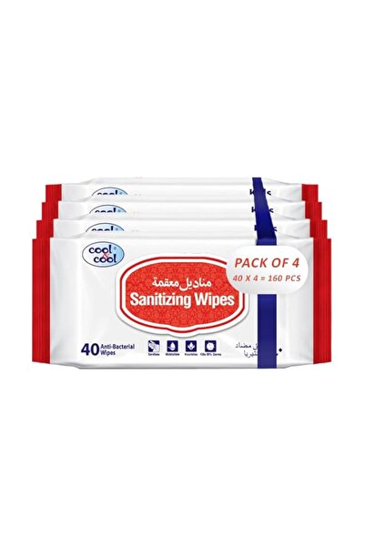 Generic Brand Cool & Cool Sanitizing Wipes - 40's (Pack of 4) - Antibacterial...