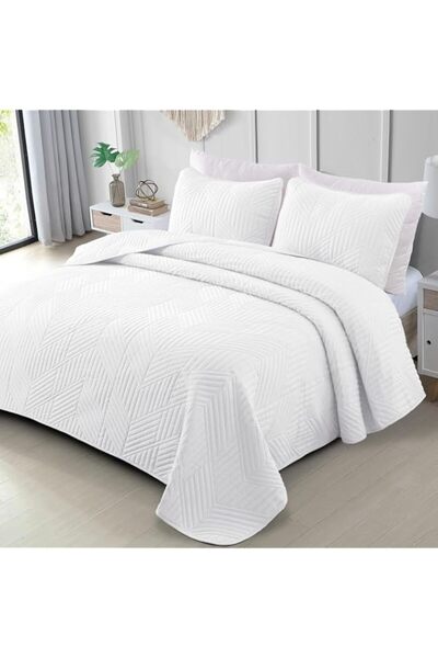 Generic Exclusivo Mezcla Ultrasonic Twin Quilt Bedding Set, Lightweight White...