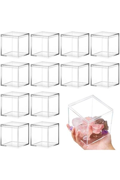 Generic Brand Juexica 12 Pcs Clear Acrylic Plastic Small Acrylic Box with Lid...