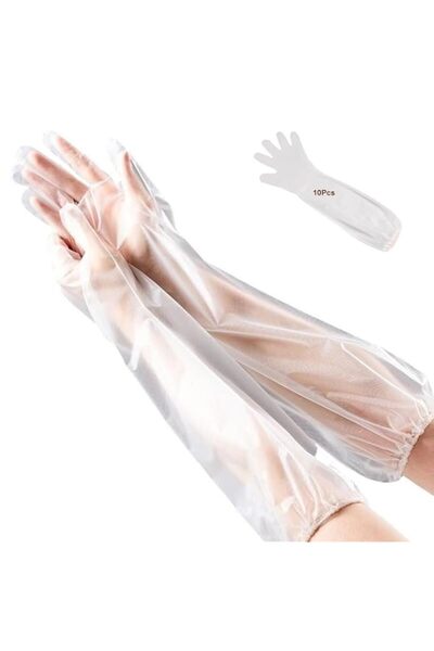 Generic Disposable Gloves, 60cm Long Sleeve CPE Cleaning Gloves