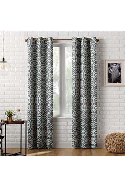 Generic Sun Zero Barnett Trellis Blackout Grommet Curtain Panel, 40" X 63", Gray