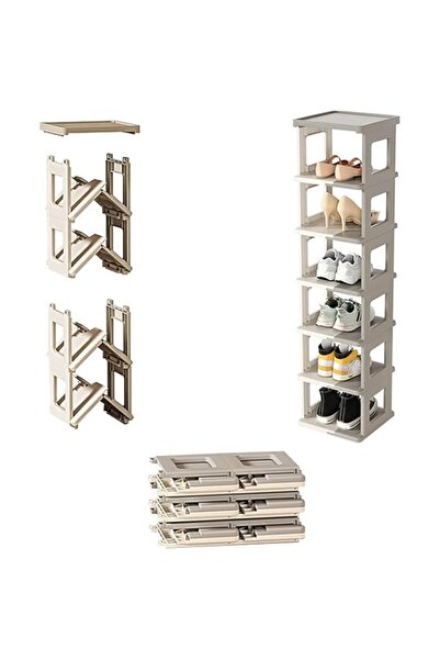 Generic Foldable Shoe Rack, 7 Tier Plastic Shoes Cabinet, Free Standing Entry...