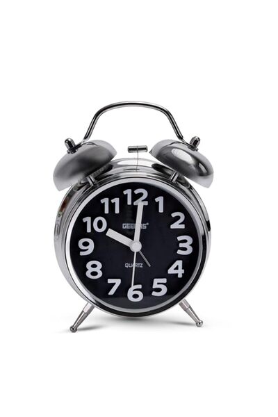 Generic Brand Geepas GWC26020 Twin Bell Alarm Clock | Chrome silver case | Po...