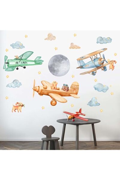 Generic Brand Airplane Wall Decals - Puppy Aircrafts Wall Stickers - Kids Bab...