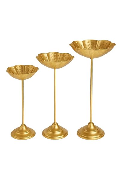 Generic Brand Tealight Holder Urli Bowl Stand | Set 3 Decorative Stands For H...