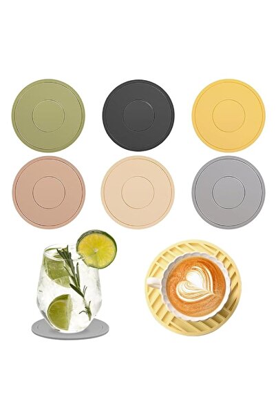 Generic Brand HASTHIP® 6-Pack Multicolor Silicone Drink Coasters for Dining T...