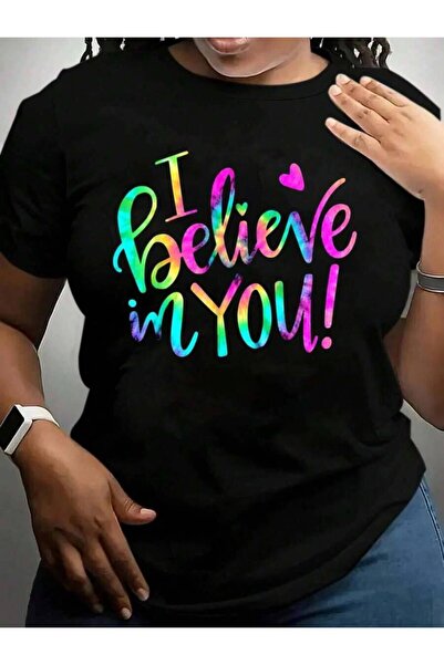 9JY تي شيرت تي شيرت أسود مطبوع عليه عبارة "Test Teacher I Believe In You" منا...
