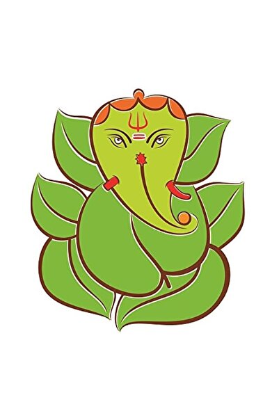 Generic Brand Asmi Collections PVC Wall Stickers Auspicious Green God Ganesha