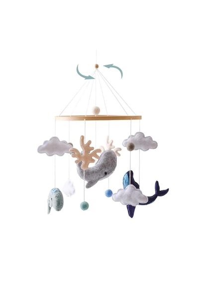 Generic Brand Ocean Animals Crib Mobile - Woodland Nursery Decor with Felt Ba...