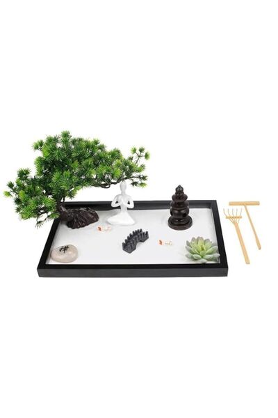 Generic Brand THE WHITE SHOP Zen Garden Kit for Desk Decor - Beautiful Mini S...